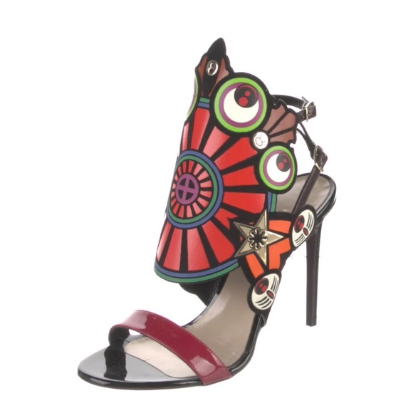 Nicholas Kirkwood Bohemian Pop Art Runway Multi Heels Stilettos Shoes 37 l 7 - Picture 6 of 11